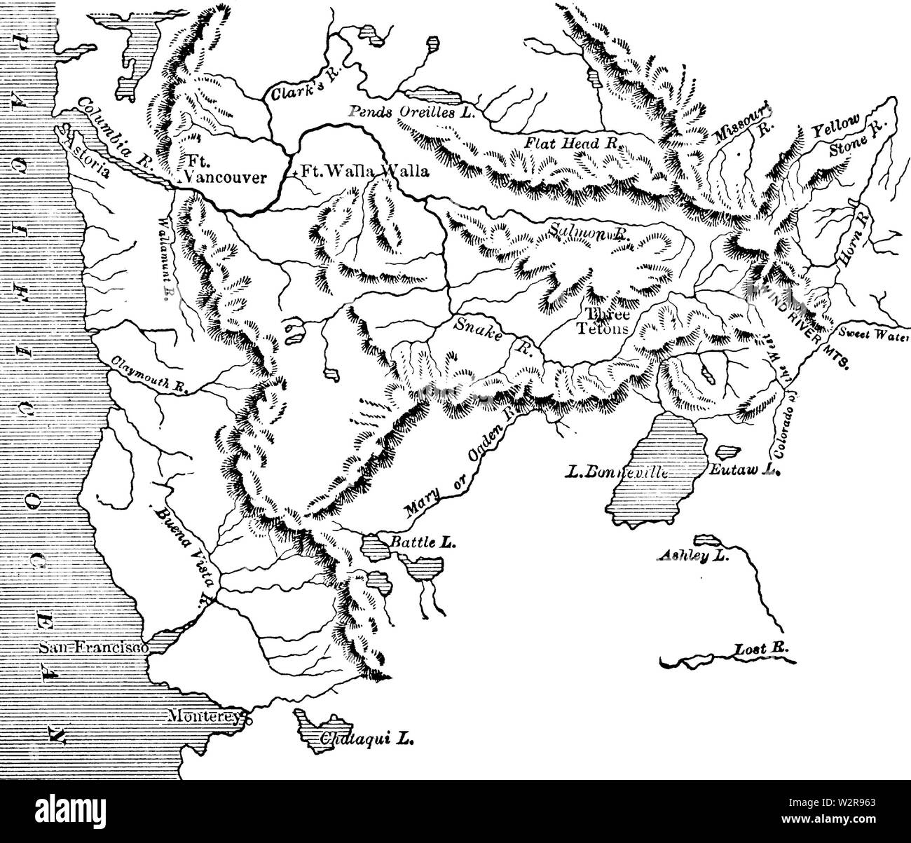 Bonneville's Map 1837 BHoU-p26 Stock Photo - Alamy