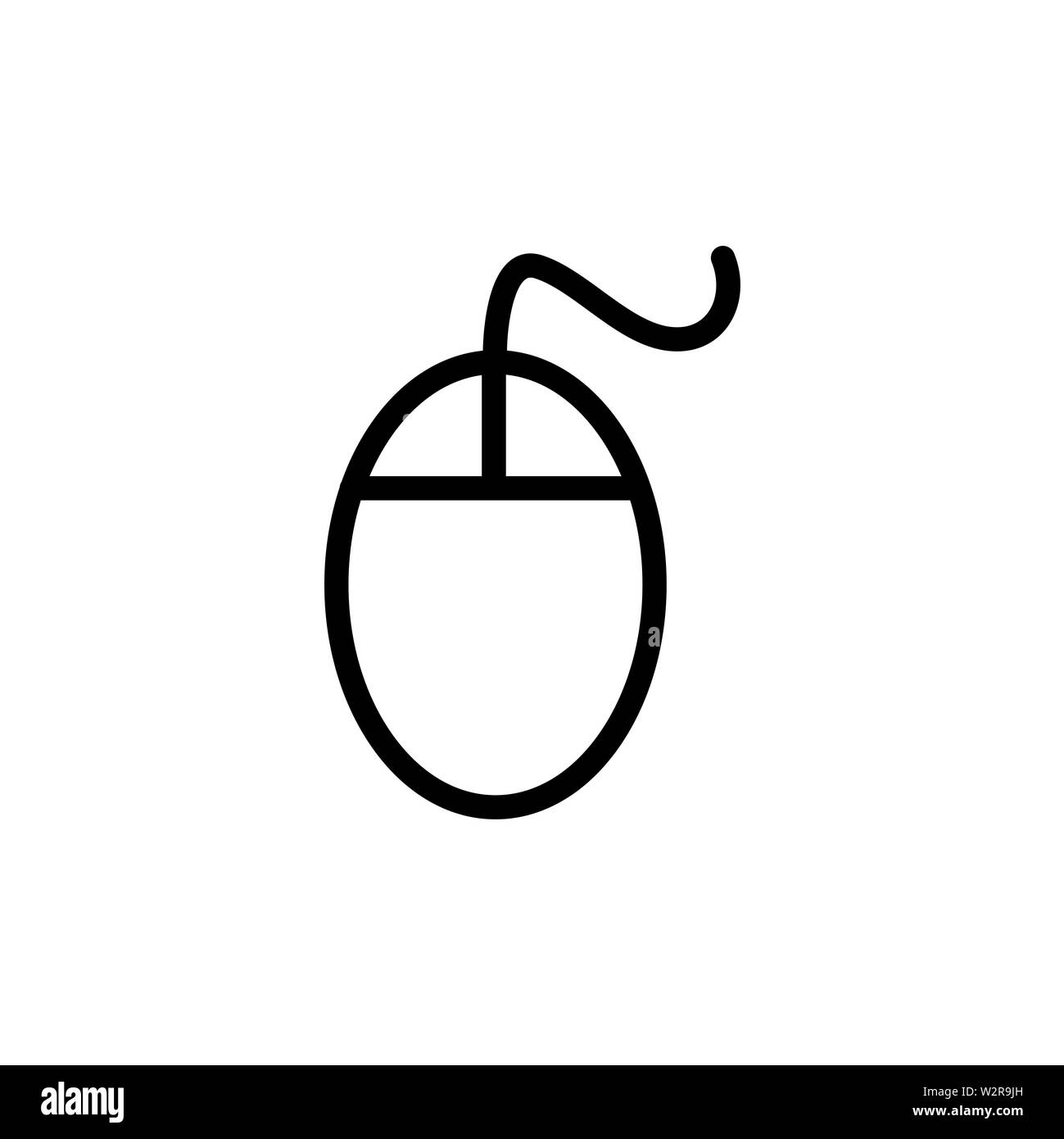 Mouse Line Icon In Flat Style Vector For App, UI, Websites. Black Icon ...