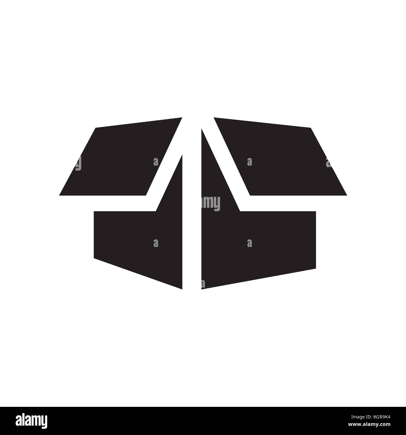 Open Box Icon In Flat Style Vector For Apps, UI, Websites. Black Icon ...
