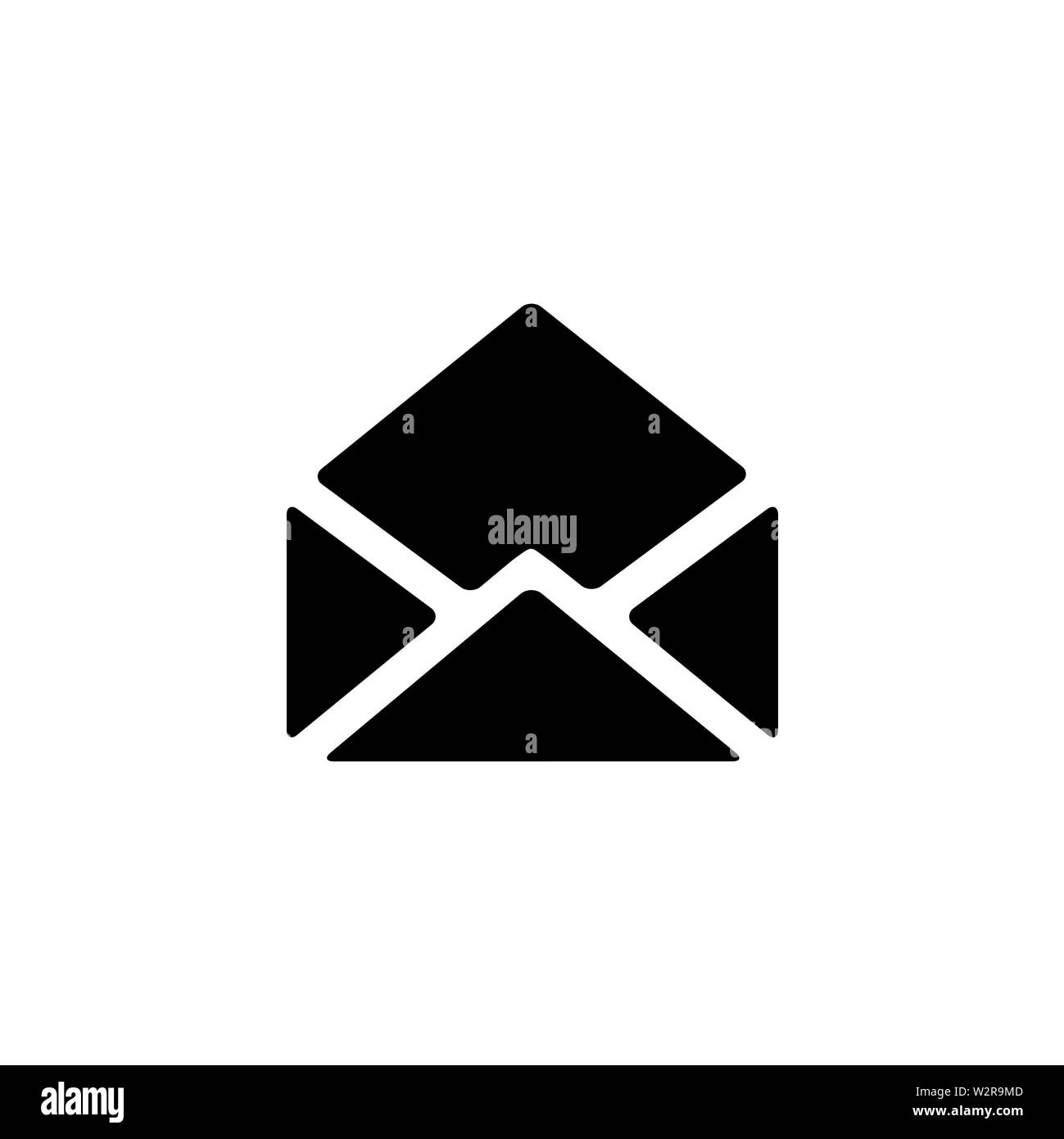 Open E Mail Icon In Flat Style Vector For Apps Ui Websites Black Icon Vector Illustration Stock Photo Alamy
