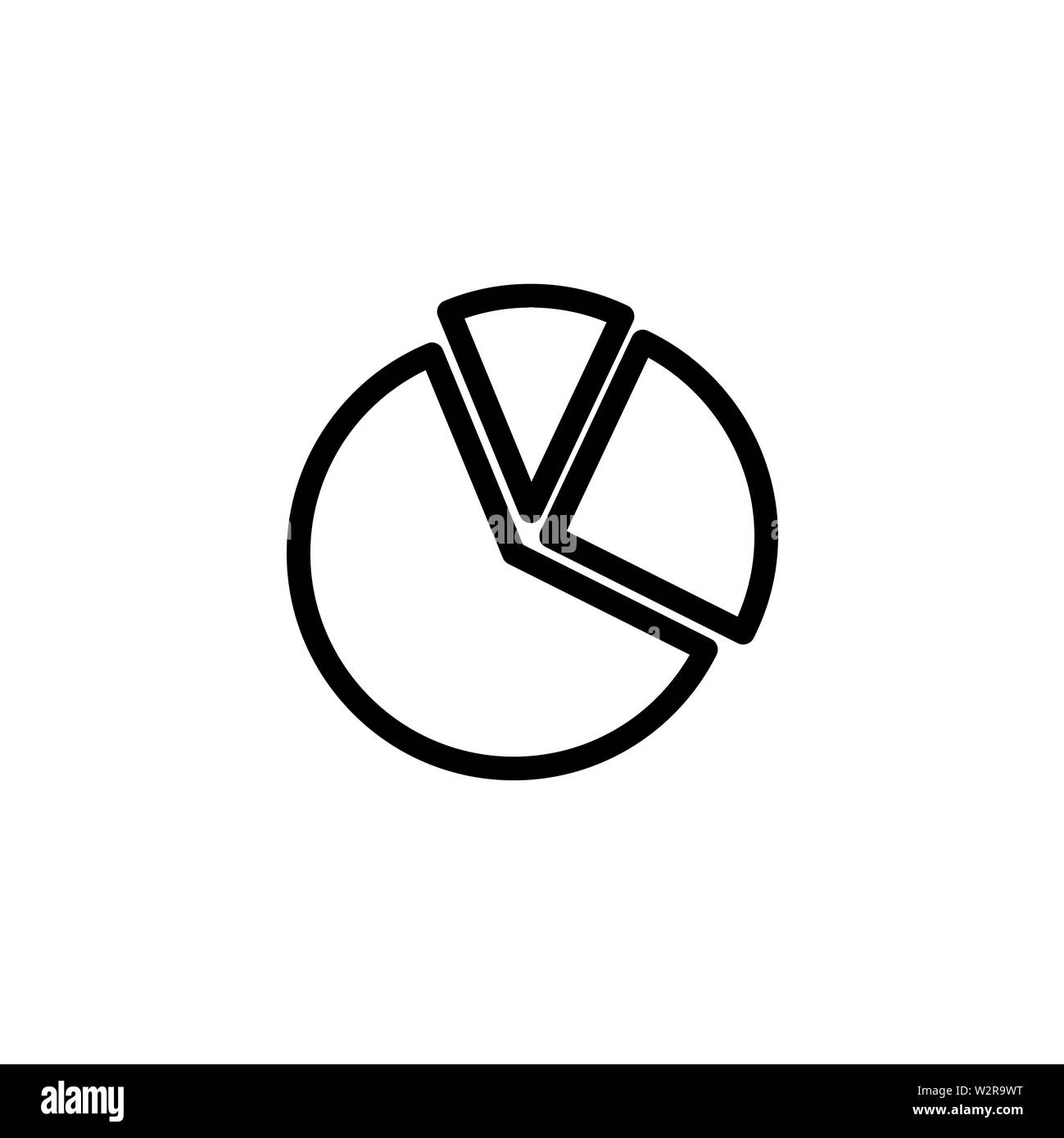 Pie Chart Line Icon In Flat Style Vector For Apps, UI, Websites. Black ...