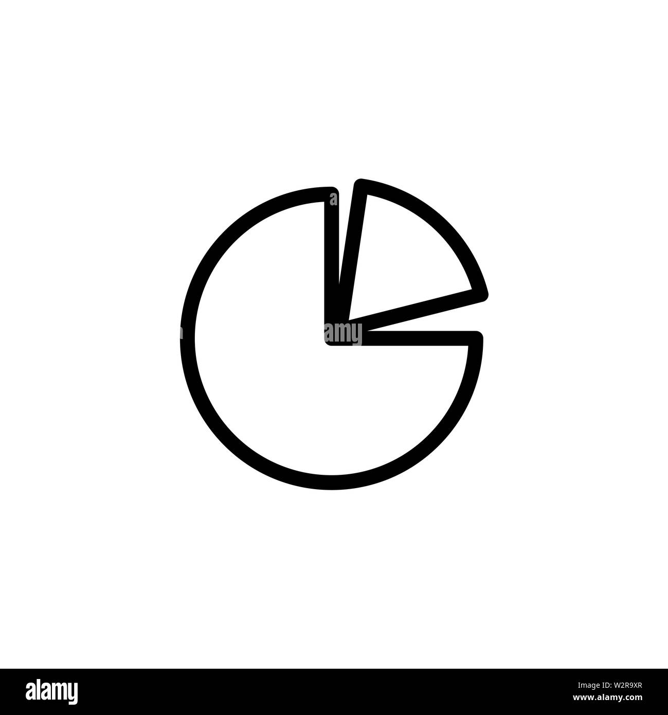 Pie Chart Line Icon In Flat Style Vector For Apps, UI, Websites. Black ...