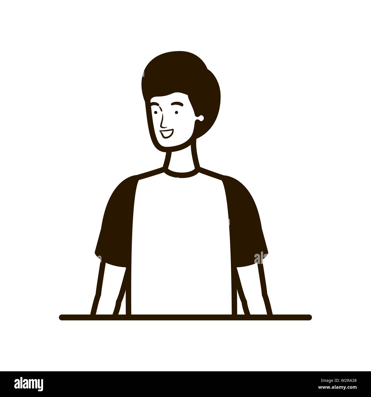 silhouette of young man in white background Stock Vector Image & Art ...