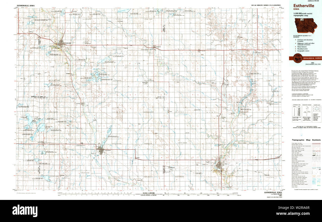 Estherville iowa map hires stock photography and images Alamy