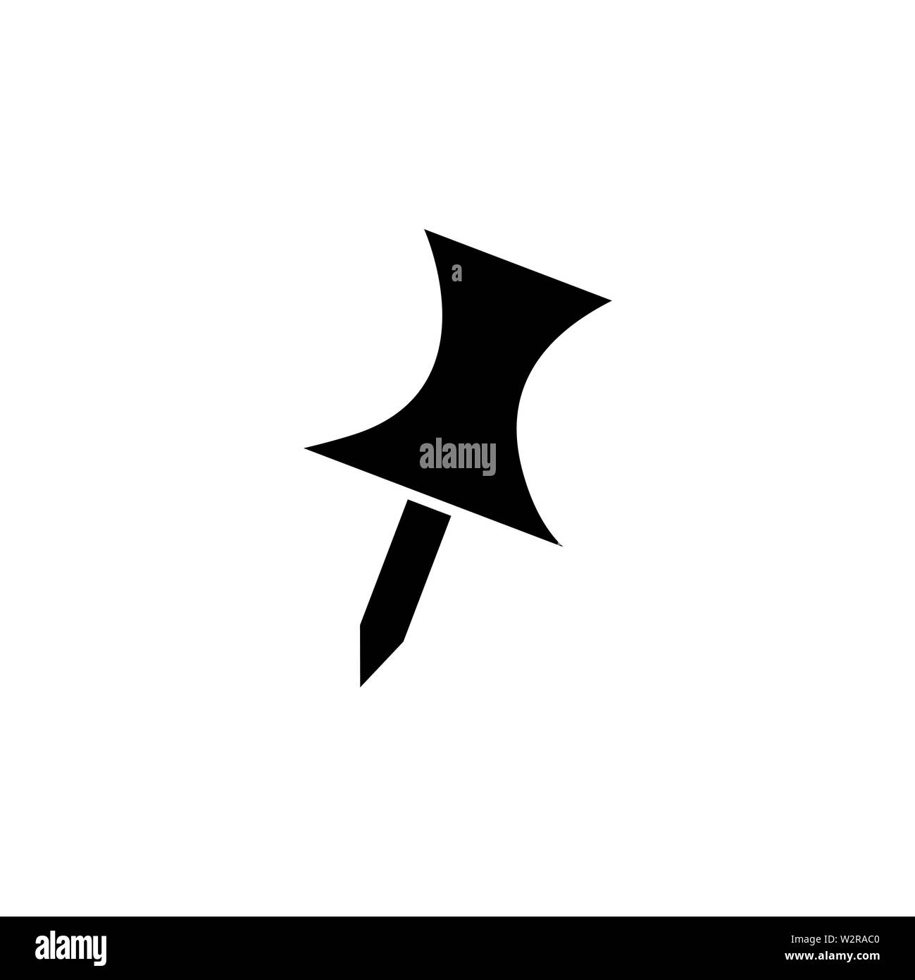 Push Pin Icon In Flat Style Vector For Apps, UI, Websites. Black Icon ...