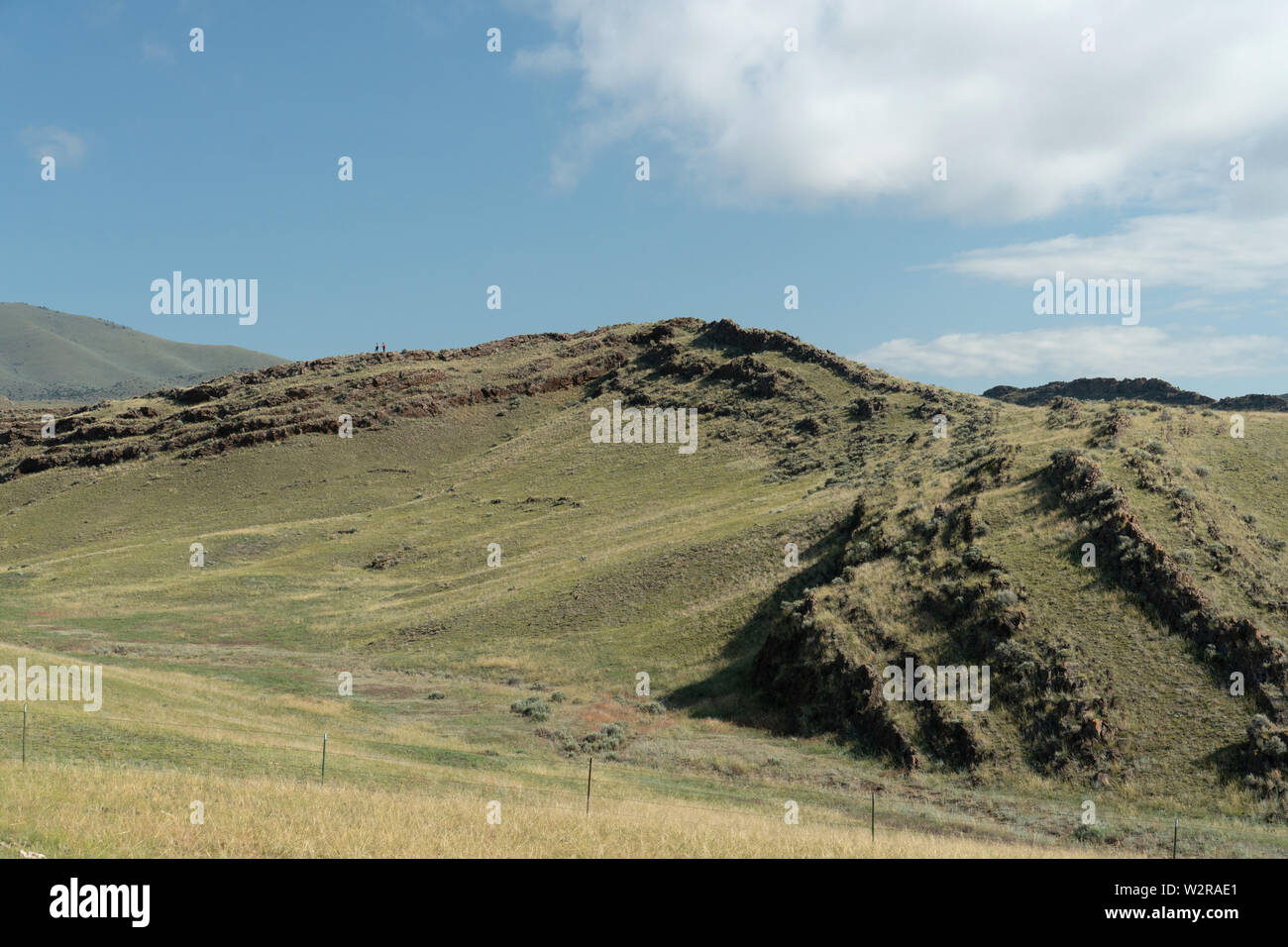 Plunging asymmetric anticline in limestone of Triassic Dinwoody Formation, SW Montana, USA Stock Photo