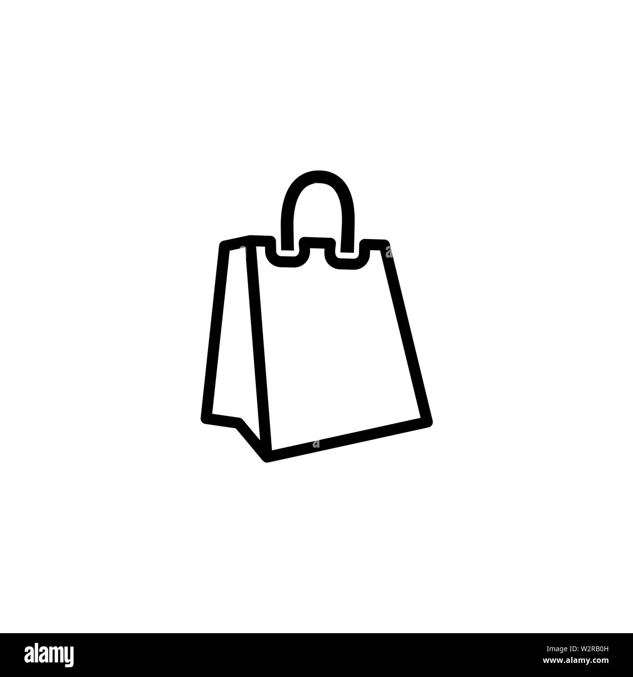 Shopping Bag Line Icon In Flat Style Vector For Apps, UI, sites