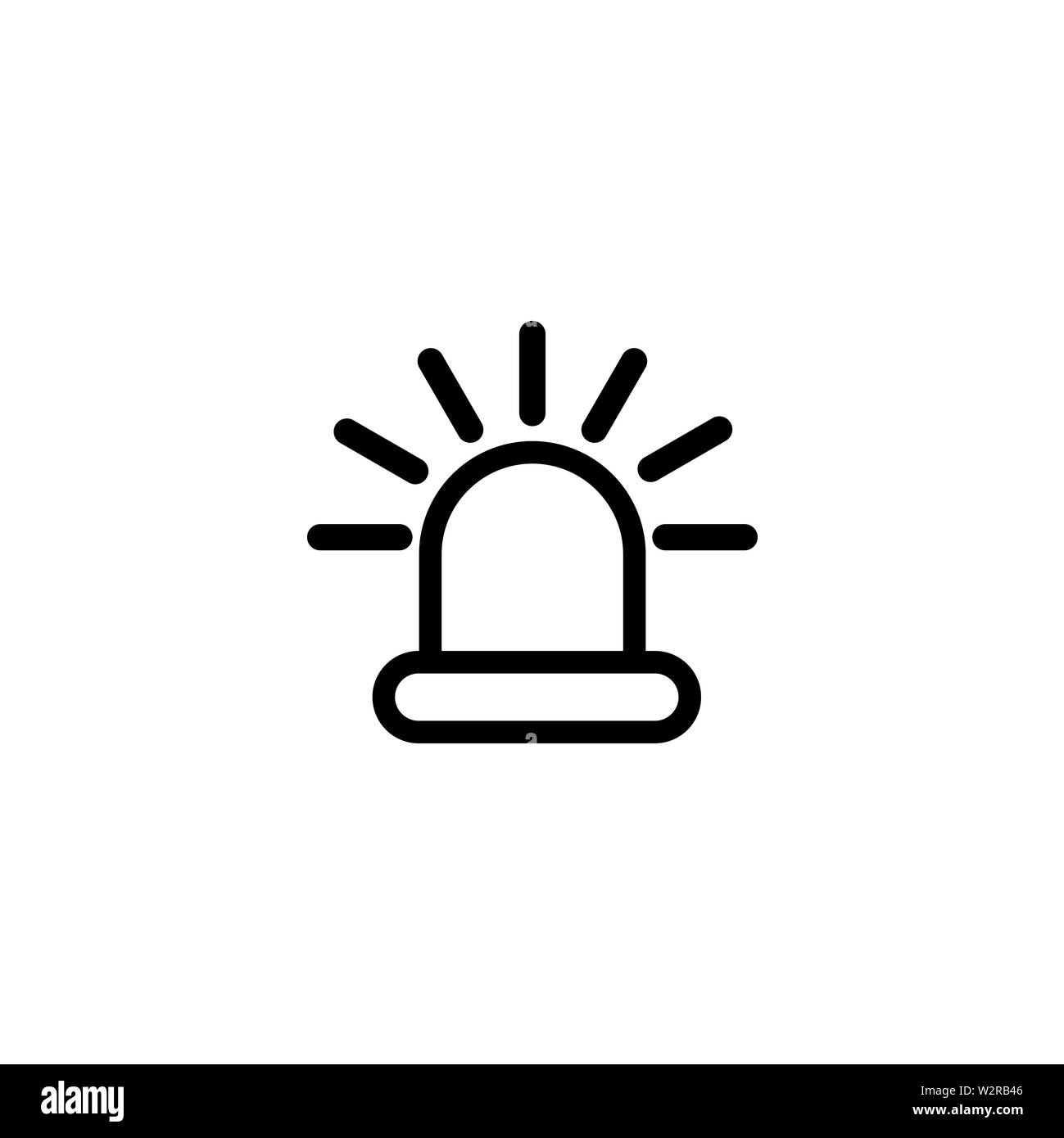 Siren Light Line Icon In Flat Style Vector For Apps, UI, sites