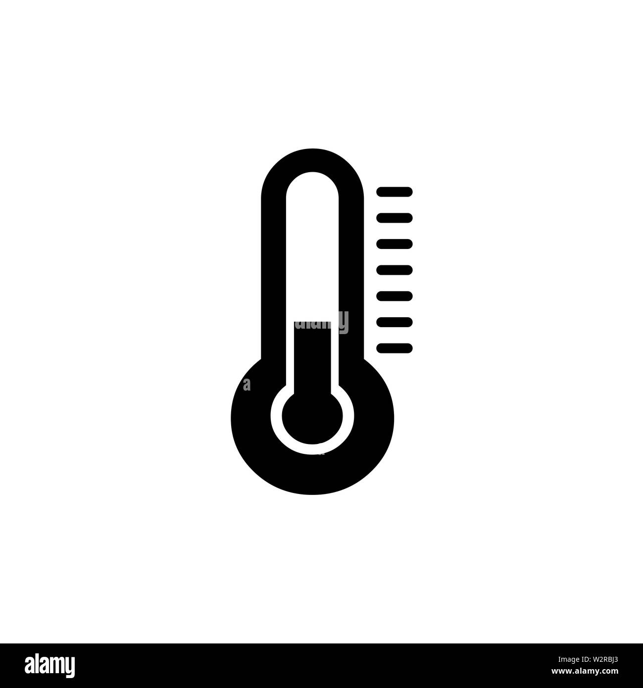 Thermometers Icon In Flat Style Vector For Apps, UI, sites. Black
