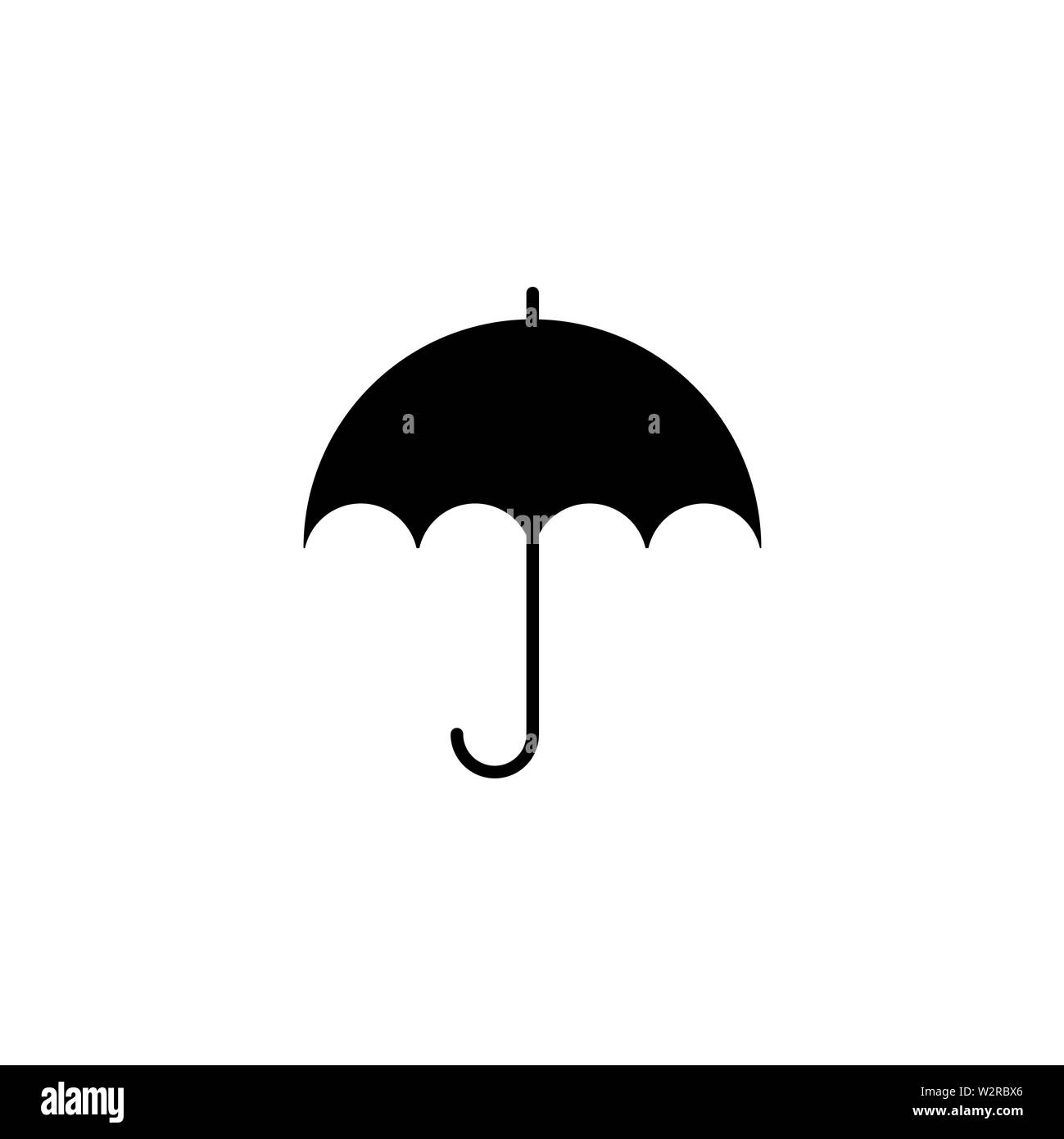 Umbrella Icon In Flat Style Vector For Apps, UI, Websites. Black Icon ...