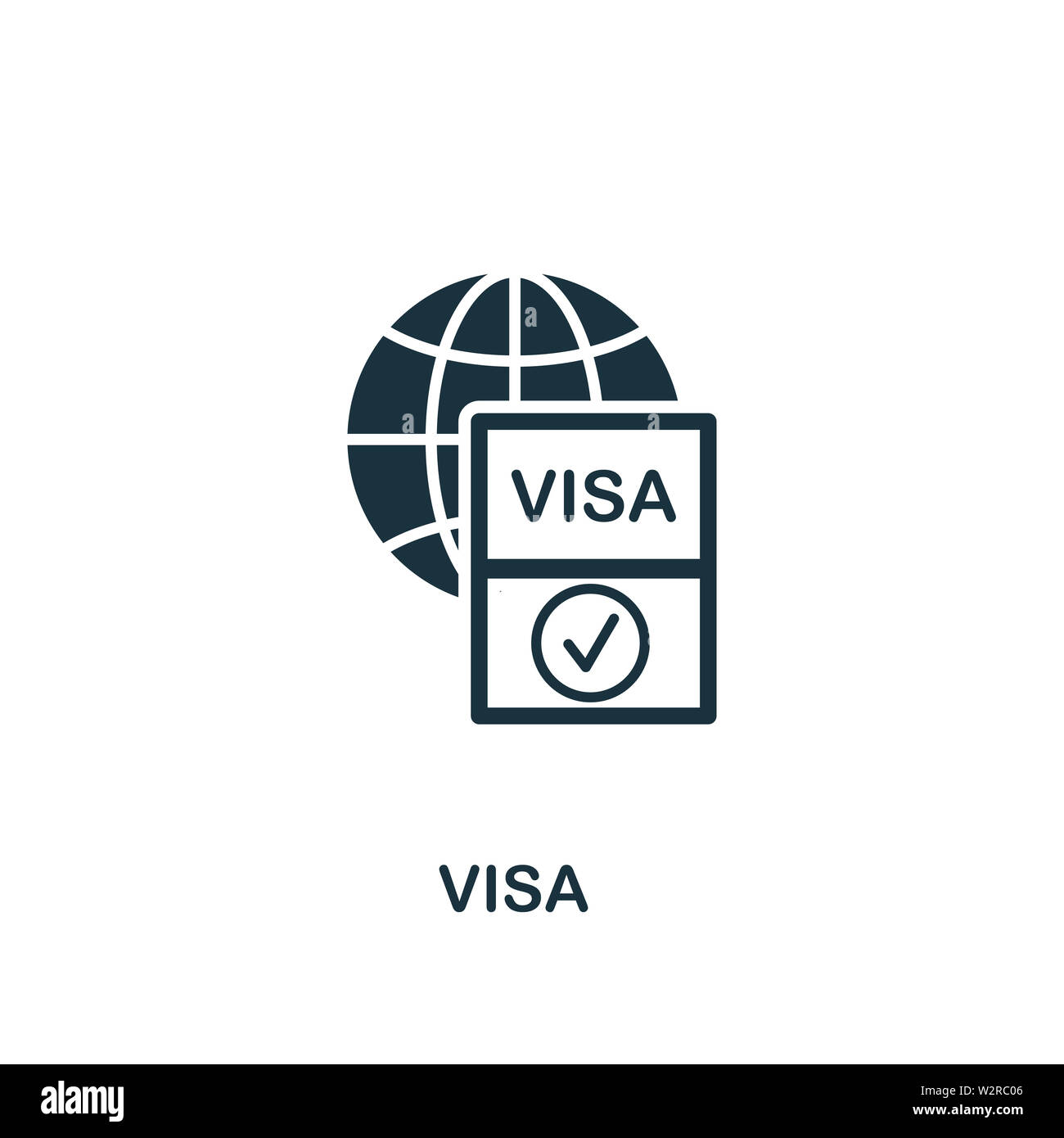 Visa Outline Icon. Thin Line Concept Element From Tourism Icons