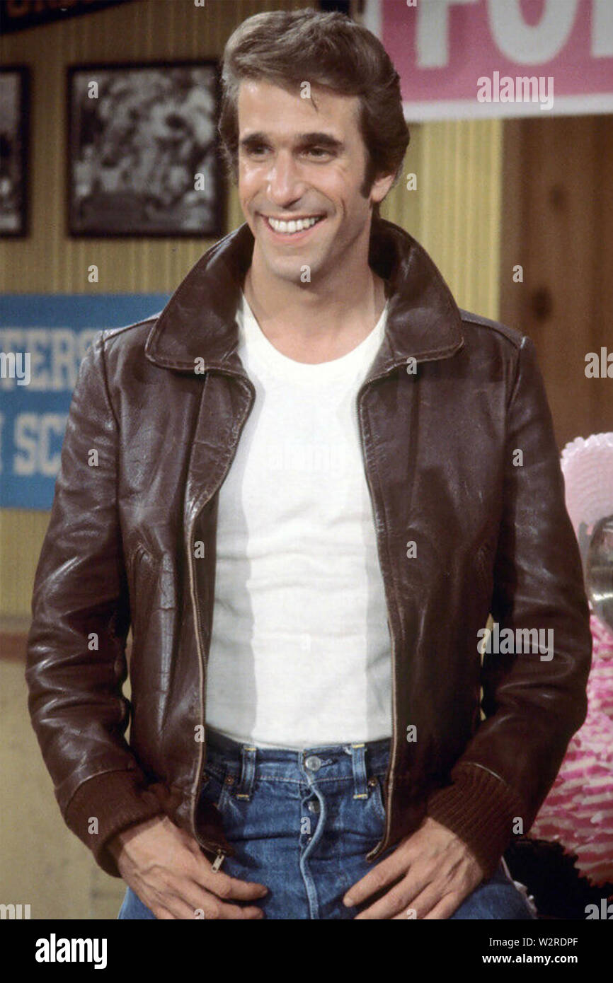 HAPPY DAYS 1970s  Paramount Television series with Henry Winkler as Fonzie Stock Photo