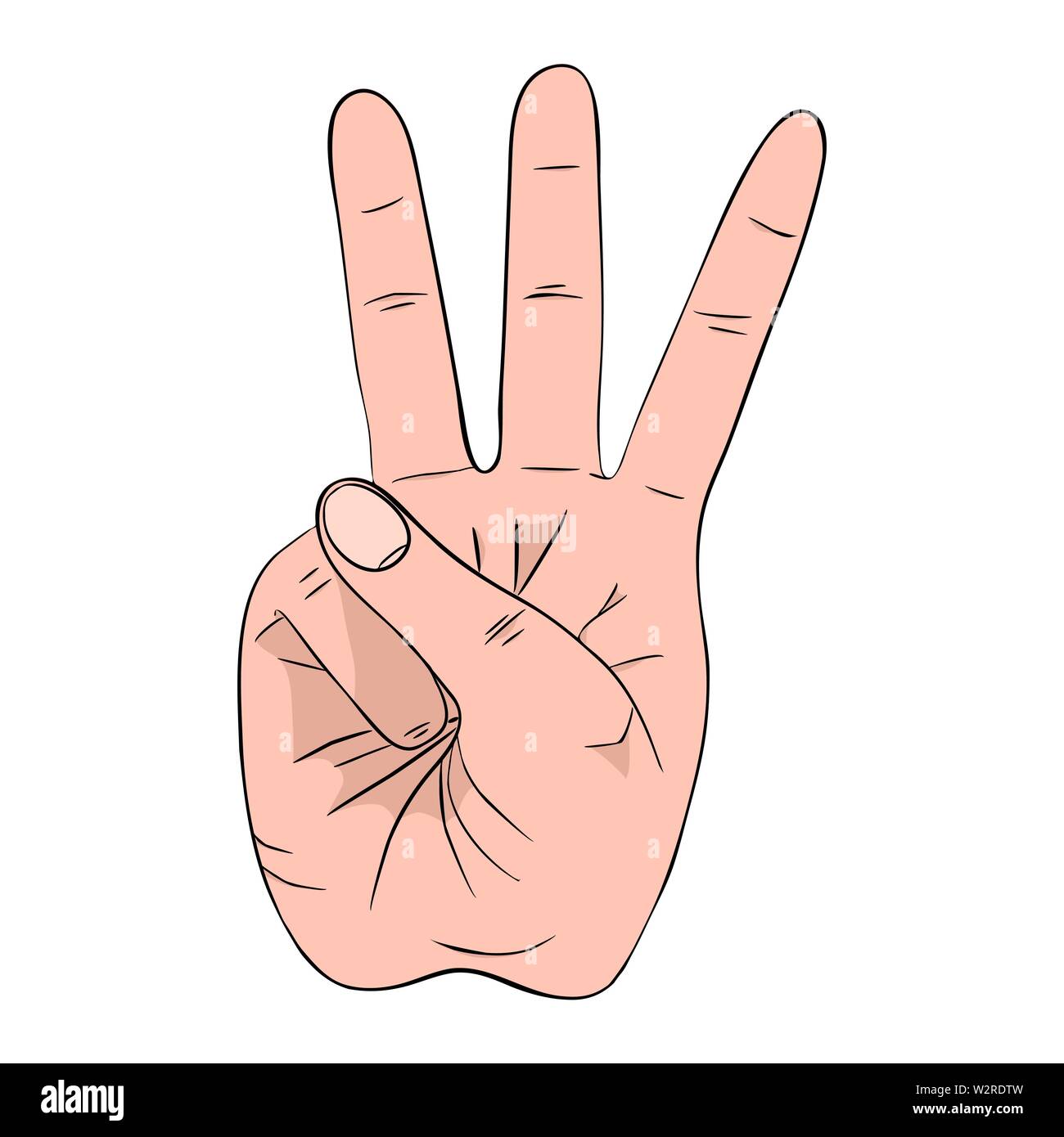 Three finger hand gesture Stock Vector Images - Page 3 - Alamy