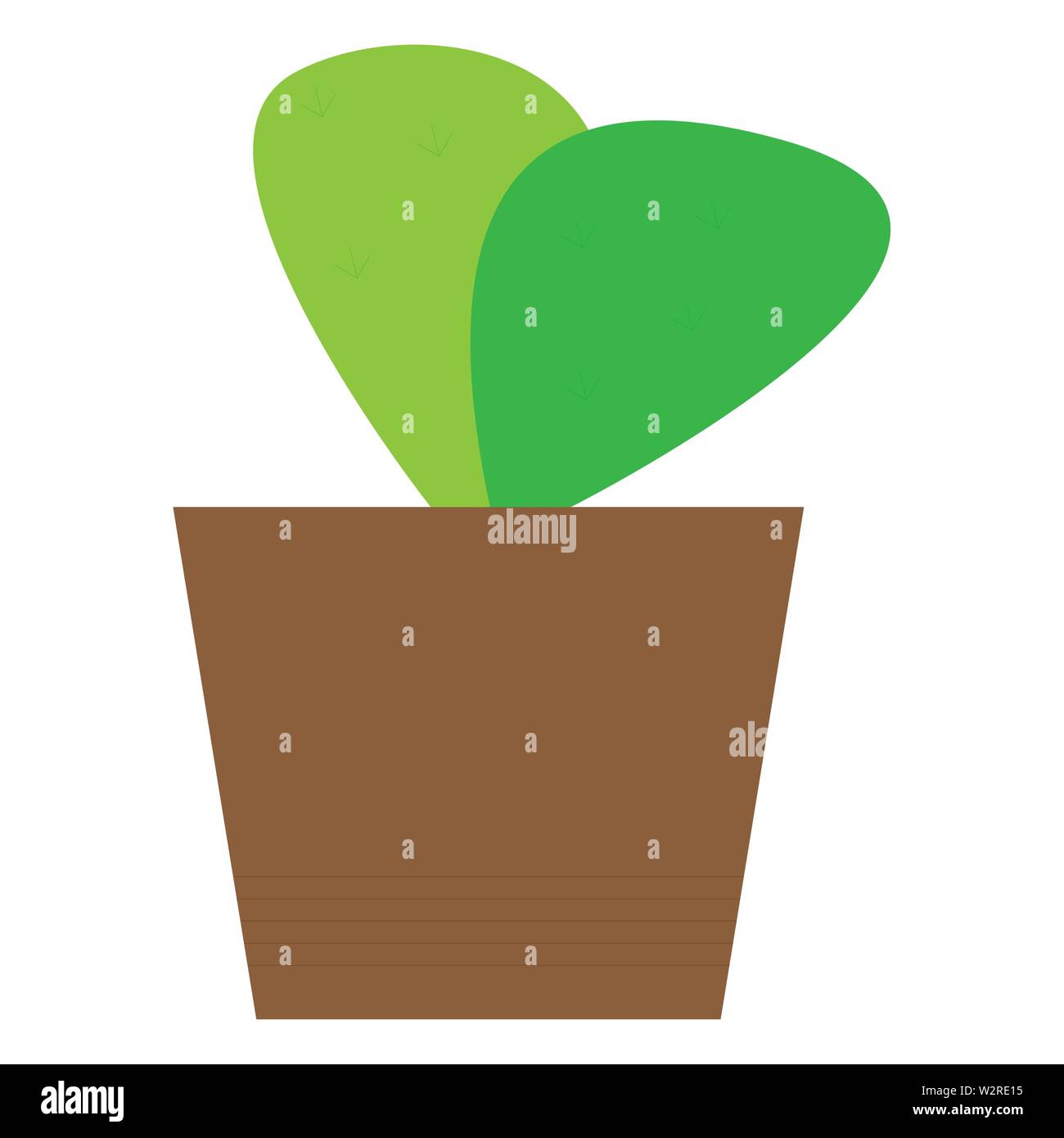 Isolated cactus on a flower pot over a white background - Vector Stock ...