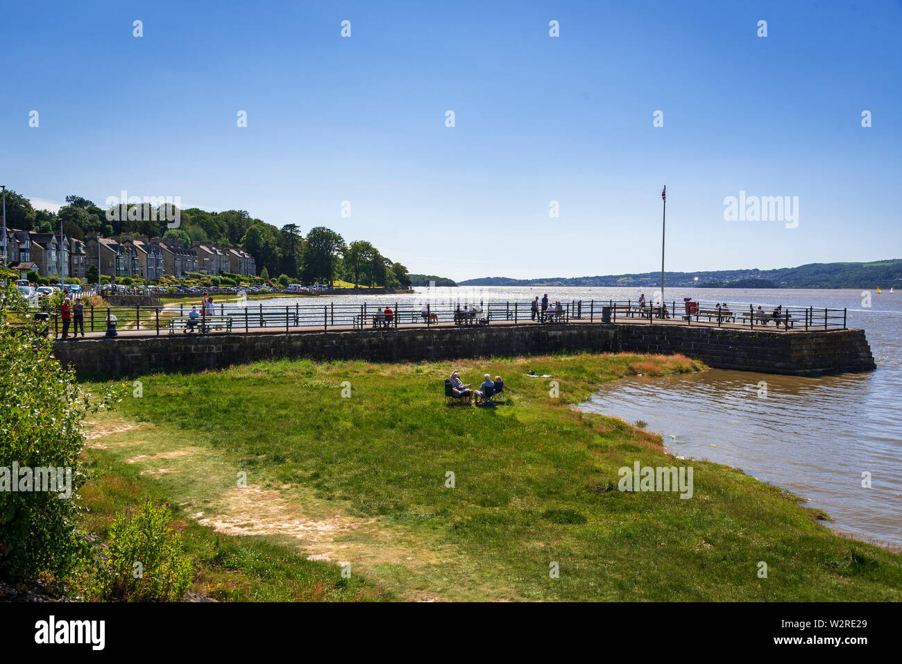 Arnside Pier on the river Kent in Cumbria. Stock Photo