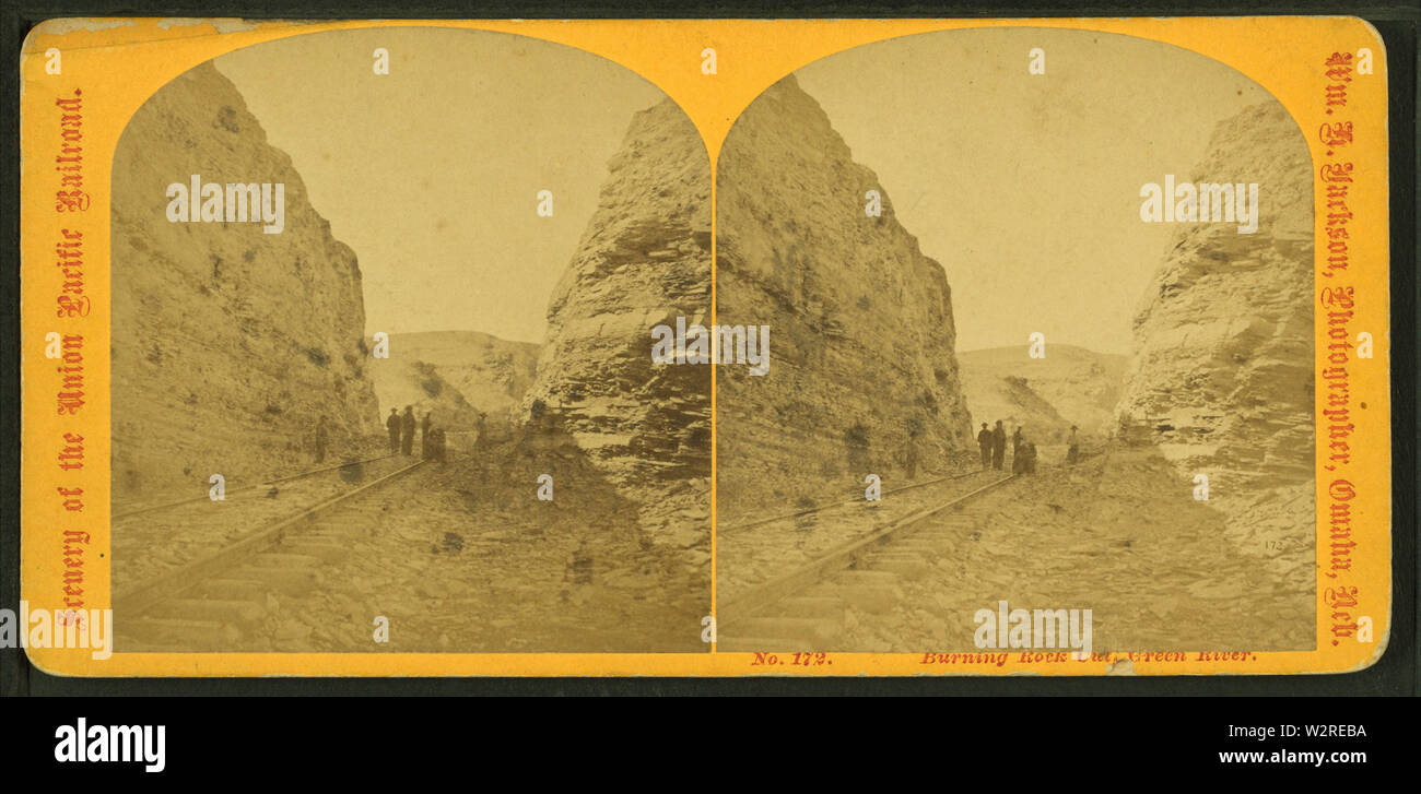 Burning Rock cut, Green River, by Jackson, William Henry, 18431942