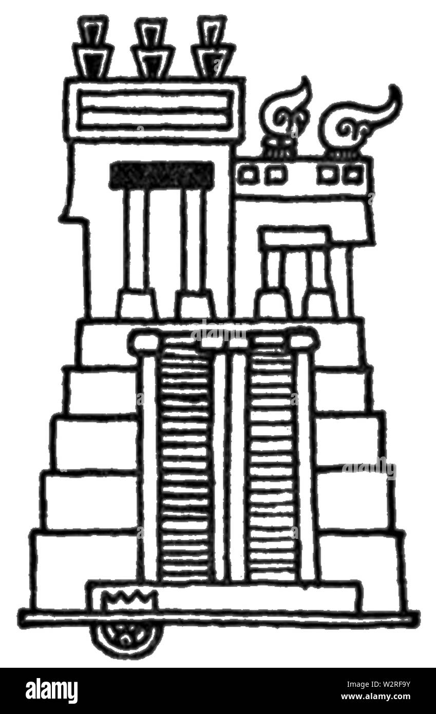 COM V1 D085 Temple of Huitzilpotchli and Tlaloc in Tenochtitlan Stock Photo  - Alamy