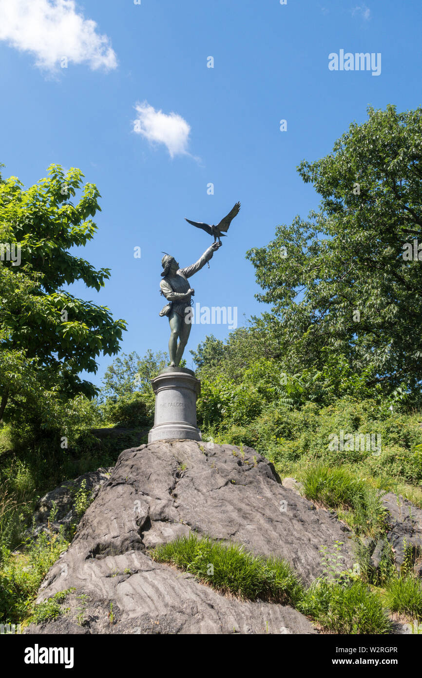 The Falconer Statue, Central Park, NYC, USA Stock Photo Alamy