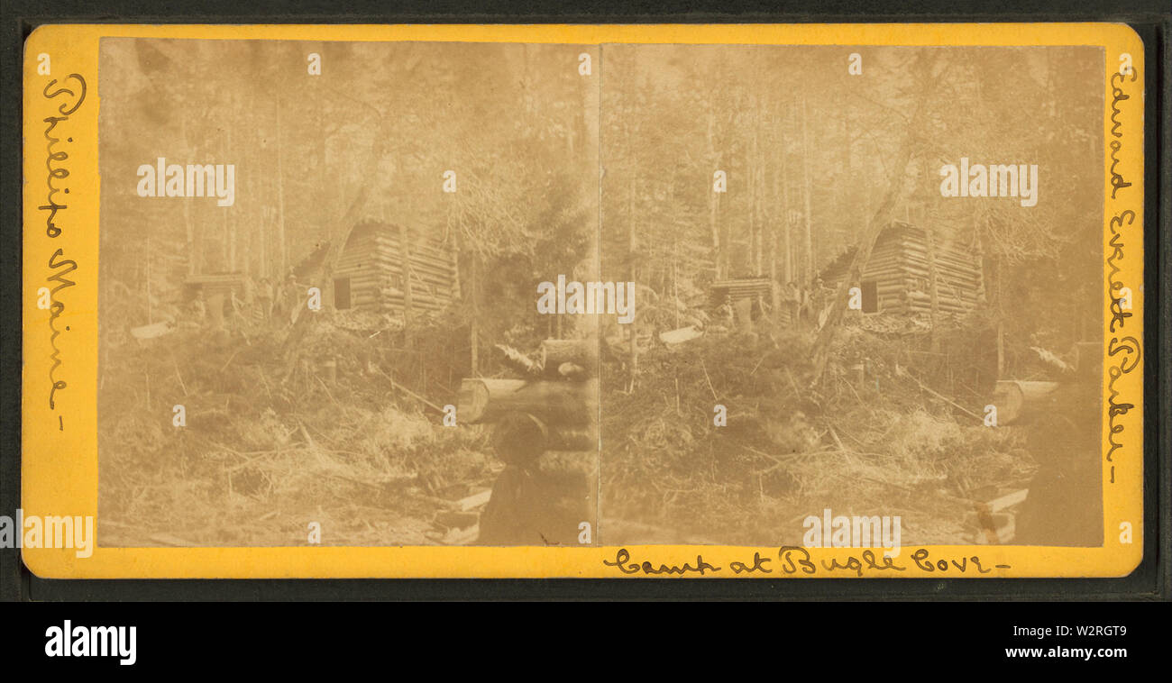 Camp at Bugle Cove, Phillips, Maine, from Robert N Dennis collection of