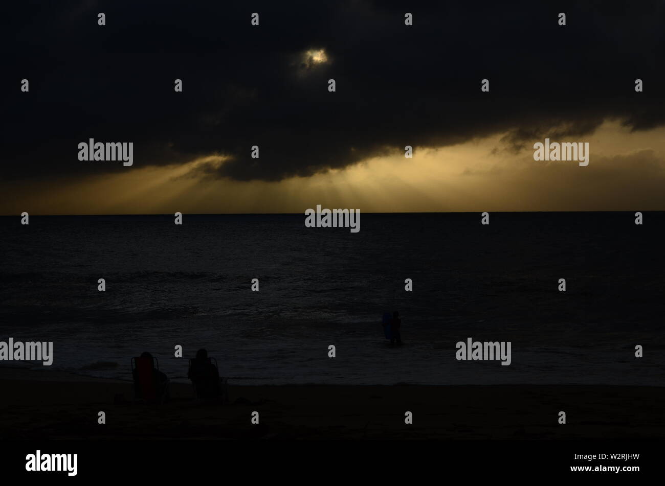 Hawaiian Beach Sunset Stock Photo - Alamy