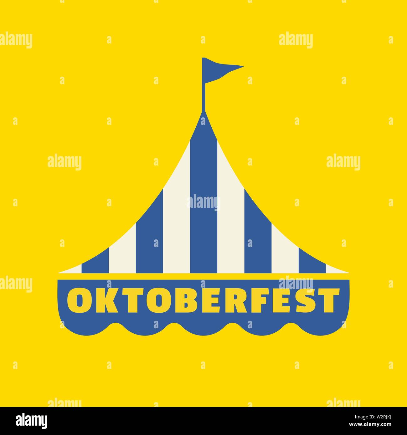 Hand drawn Oktoberfest flat color vector icon Stock Vector