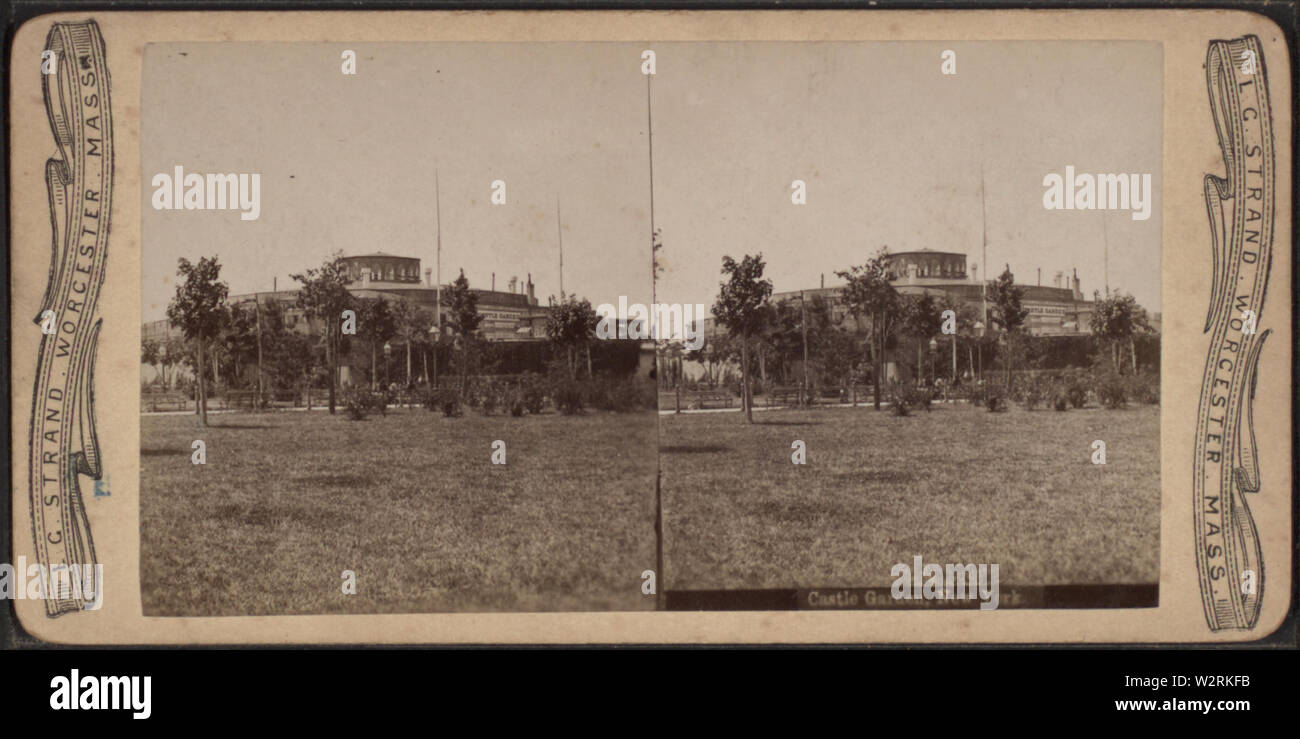 Castle Garden, New York (view of grounds), by L G Strand Stock Photo
