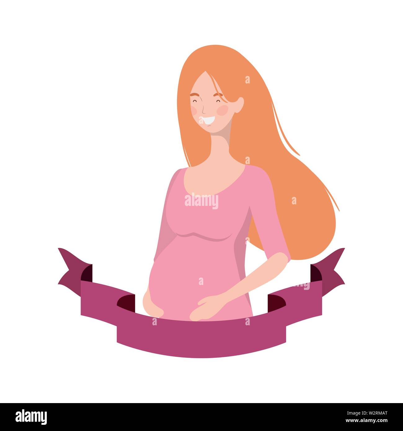 woman pregnant with decorative ribbon Stock Vector Image & Art - Alamy