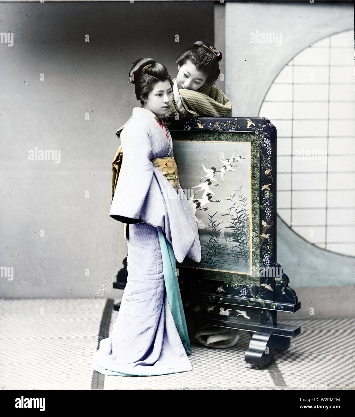 [ 1890s Japan - Two Geisha Whispering ] — Two geisha have an intimate ...