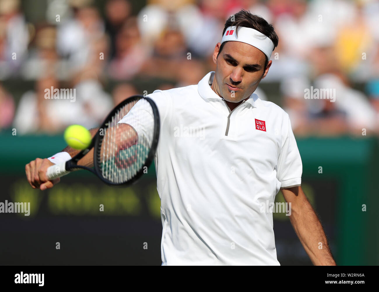 Wimbledon, UK. 10th July, 2019. Wimbledon Tennis Championships. Roger  Federer, Switzerland, 2019 Credit: Allstar Picture Library/Alamy Live News  Stock Photo - Alamy