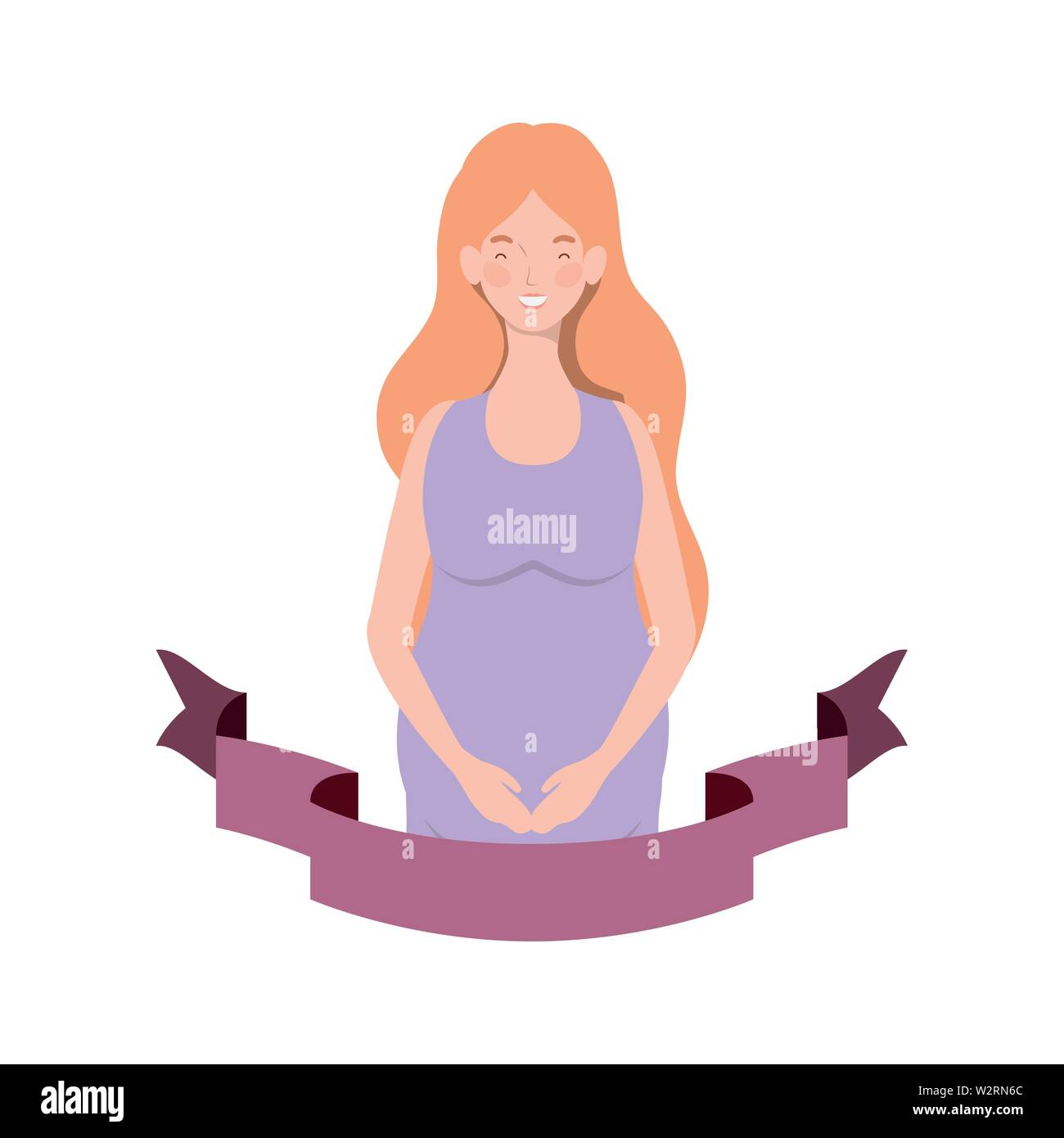 woman pregnant with decorative ribbon Stock Vector Image & Art - Alamy