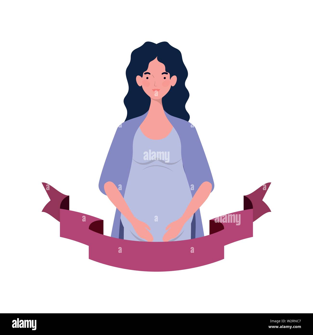 woman pregnant with decorative ribbon Stock Vector Image & Art - Alamy