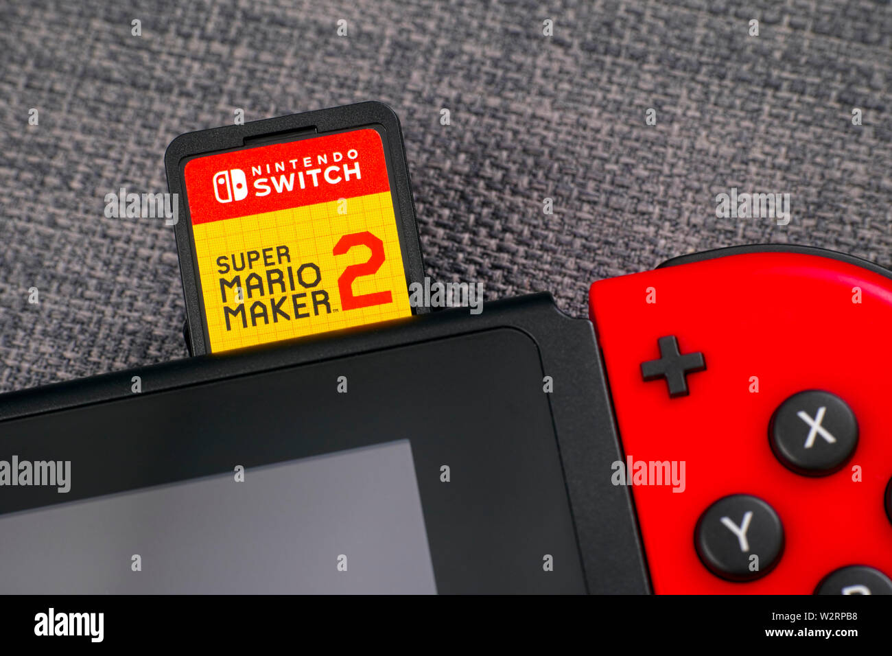 Tambov, Russian Federation - July 09, 2019 Super Mario Maker 2 video game  cartridge insert into the Nintendo Switch video game console Stock Photo -  Alamy