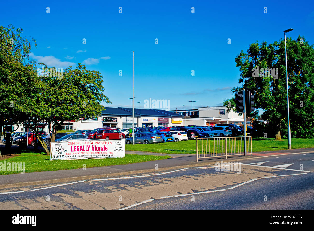 Durham Lane, Eaglescliffe shops site of the Yarm Branch Railway of the