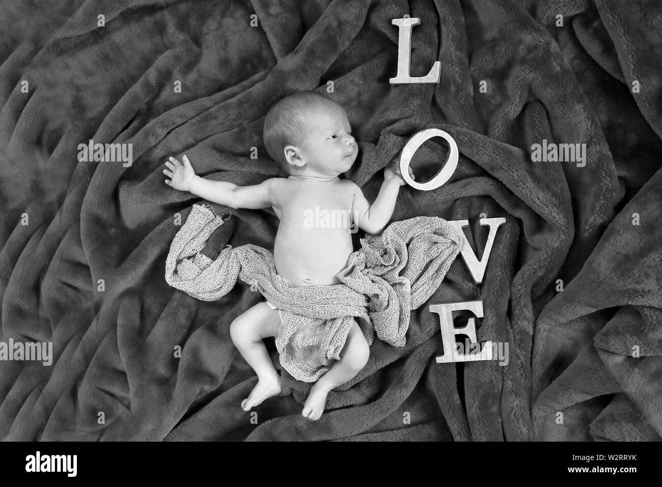 new born baby boy LOVE Stock Photo Alamy