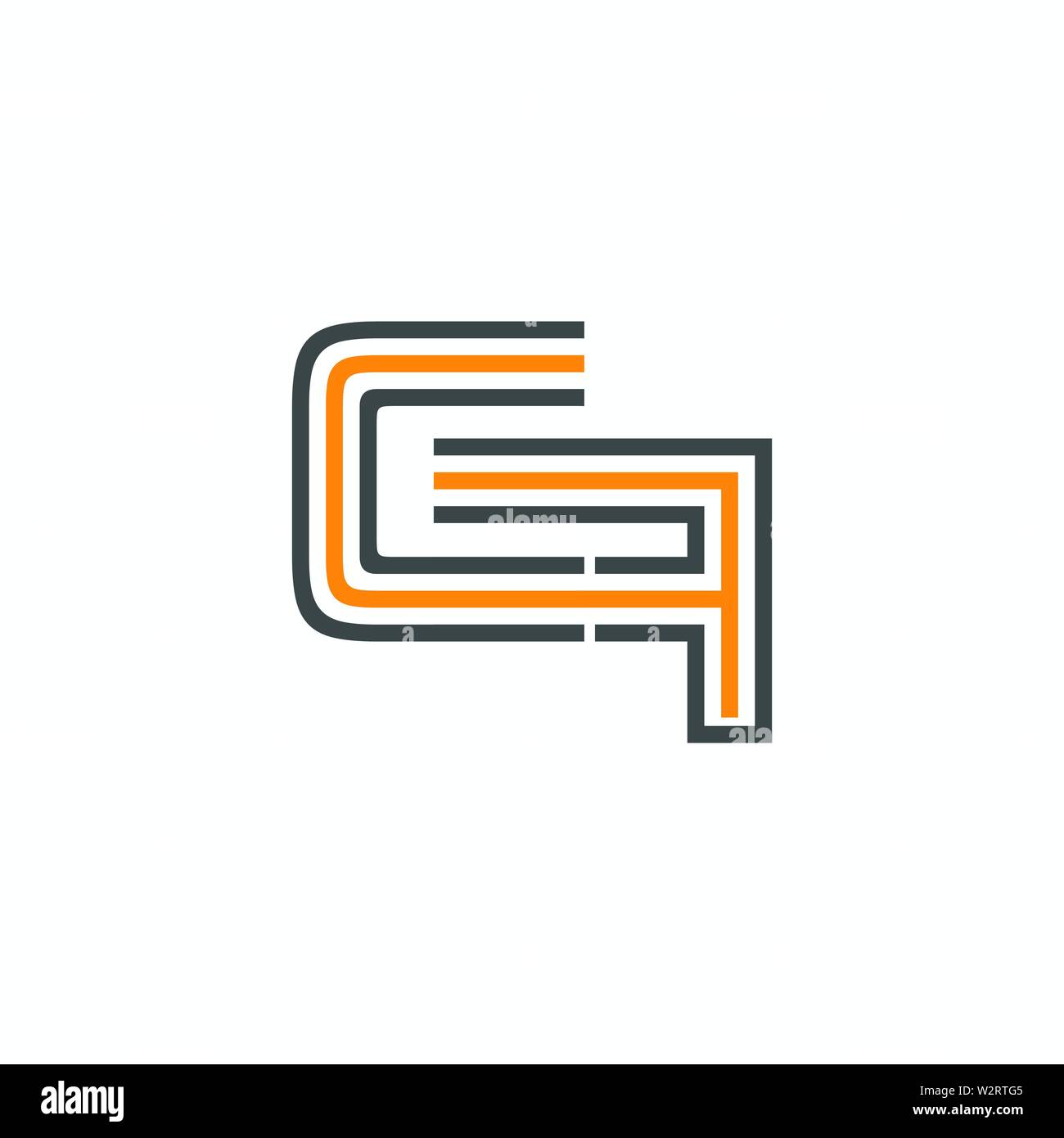 Simple Modern Initial Logo Vector CF Design Stock Vector Image & Art ...