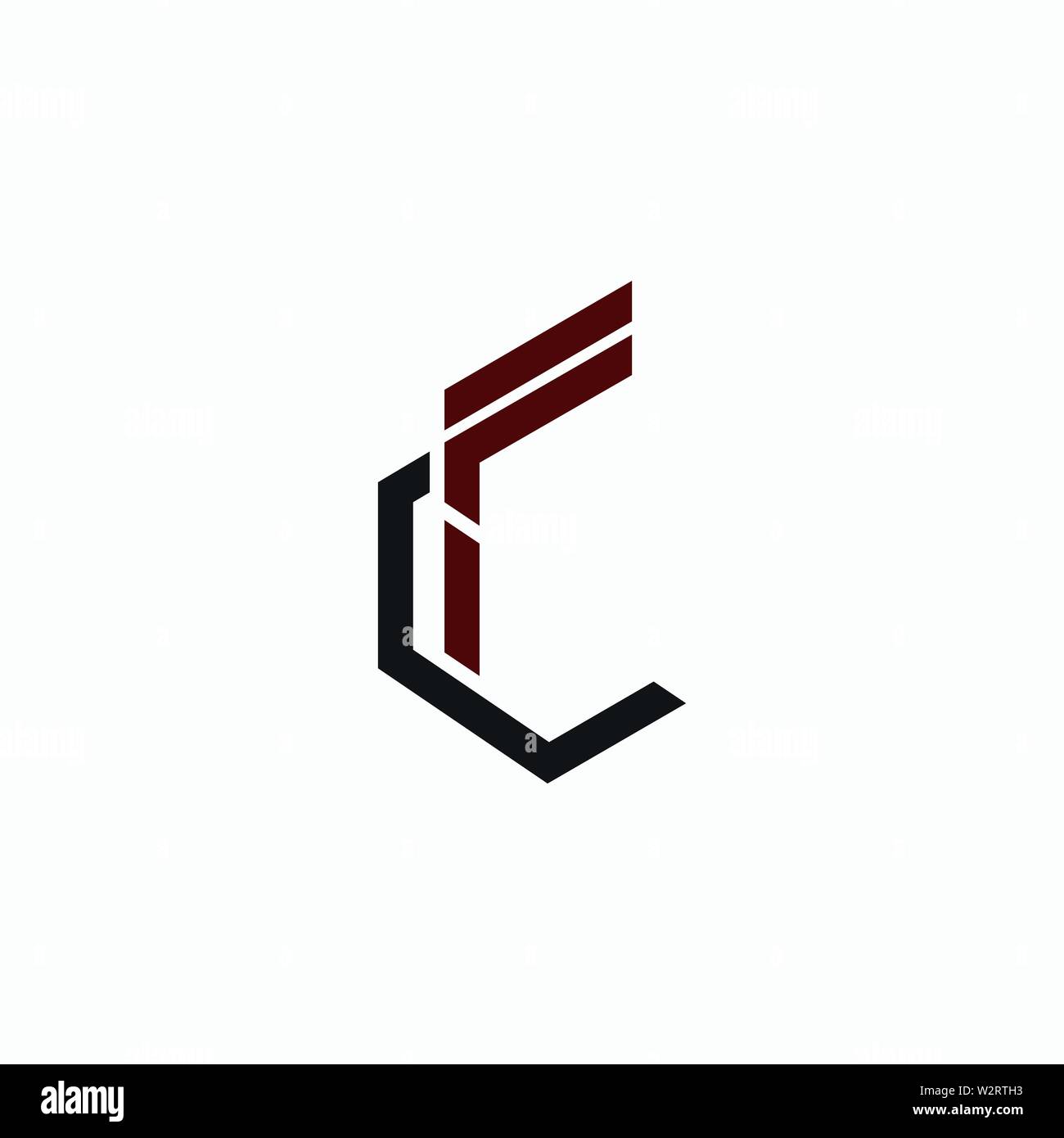 Simple Modern Initial Logo Vector CF Design Stock Vector