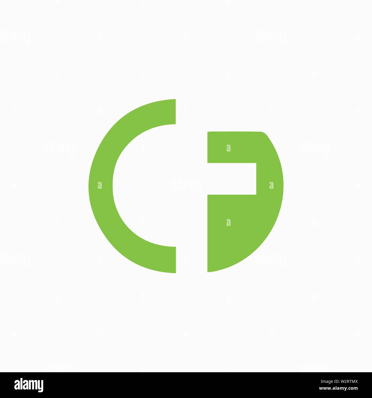 Simple Modern Initial Logo Vector CF Design Stock Vector Image & Art ...