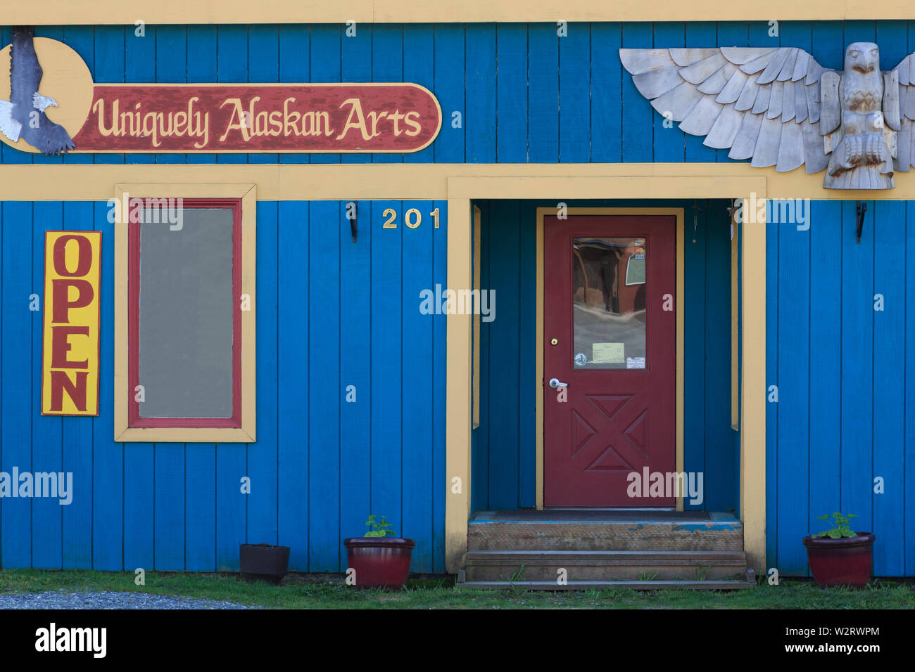 Alaskan Art Store, Haines, Lynn Canal, Alaska, USA Stock Photo Alamy