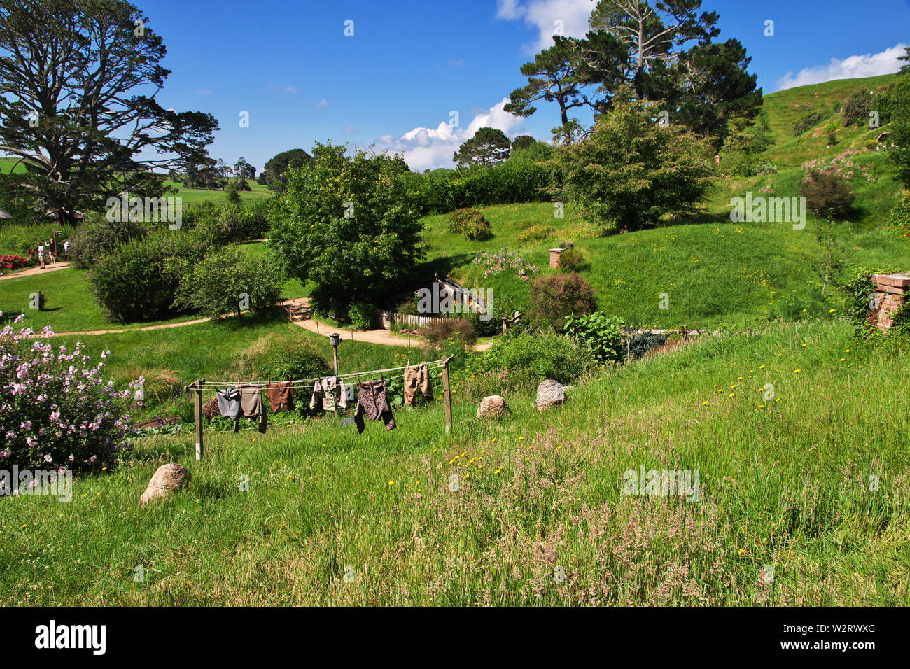 Hobbiton, New Zealand - 15 Dec 2018. Hobbiton is theme Park in New Zealand. Stock Photo