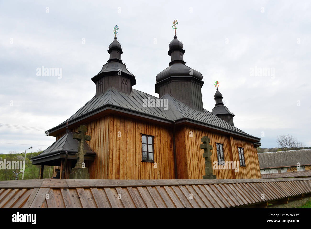 Orthodox Parish Church of St. Cosmas and St. Damian, Bartne, Poland, Europe Stock Photo