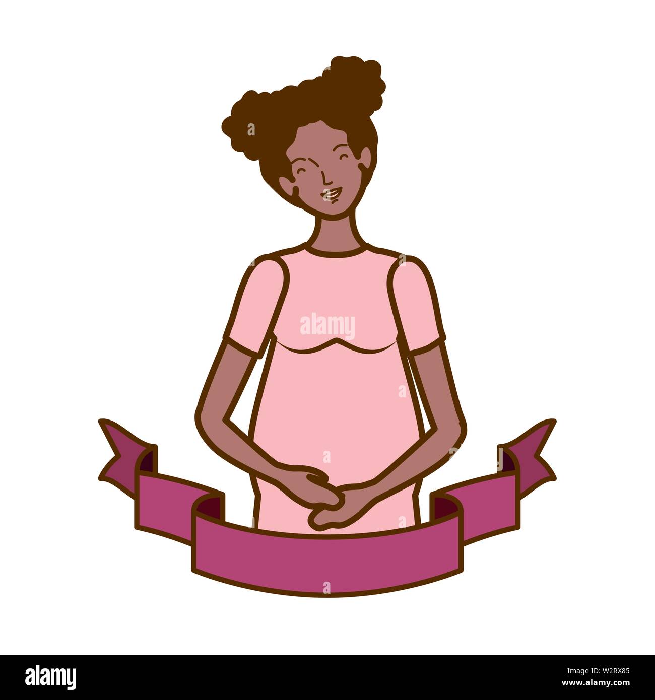 woman pregnant with decorative ribbon Stock Vector Image & Art - Alamy