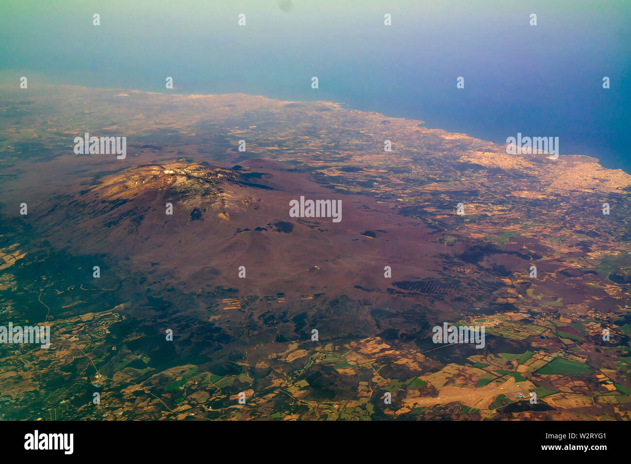 Aerial view of the beautiful Jeju Province with Hallasan at South Korea Stock Photo