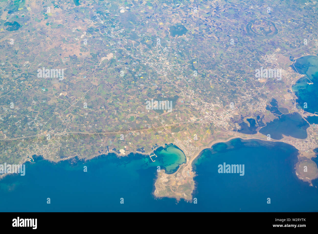 Aerial view of the beautiful Jeju Province at South Korea Stock Photo