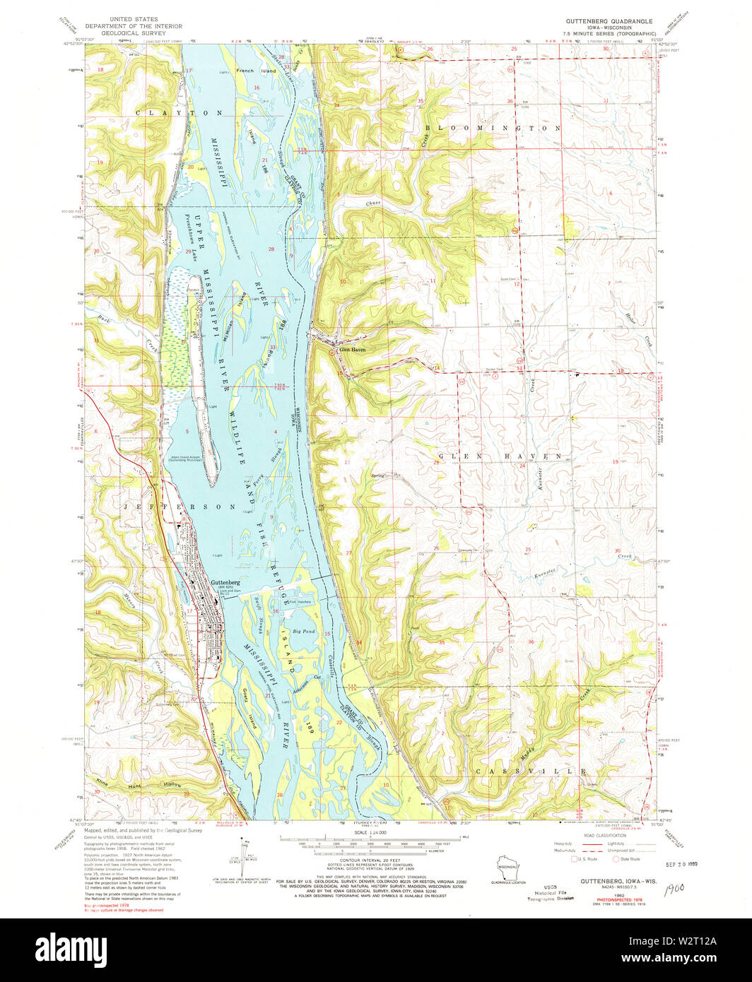 Guttenberg iowa map hires stock photography and images Alamy