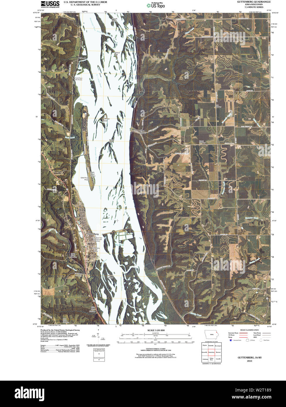 Guttenberg iowa map hires stock photography and images Alamy