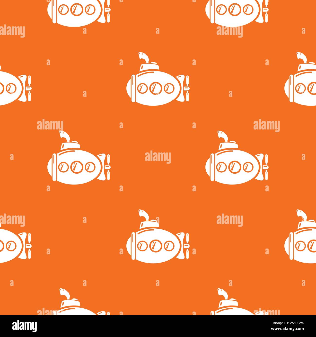 Submarine funny pattern vector orange Stock Vector