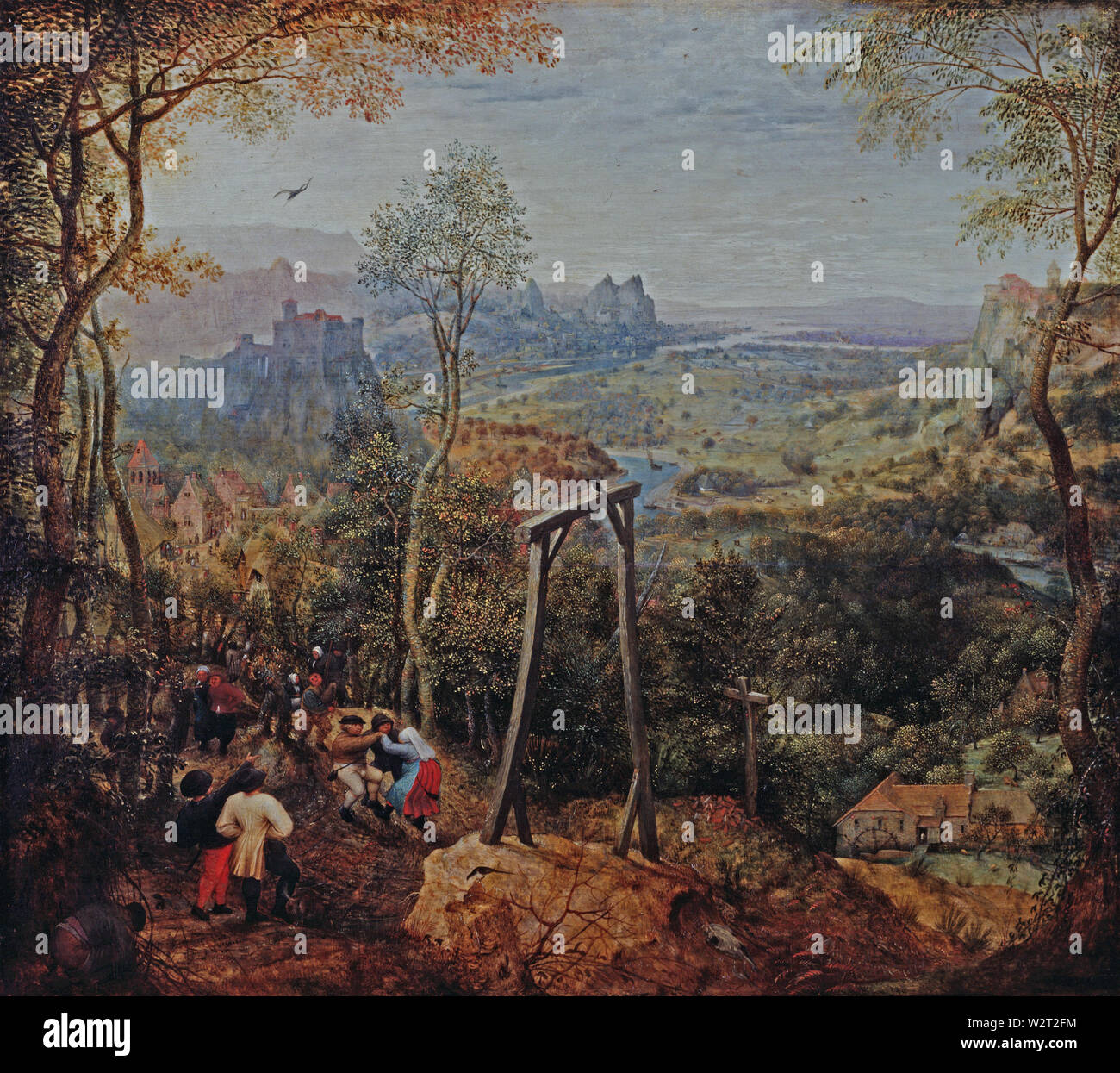 The Magpie on the Gallows (1568) painting by Pieter Bruegel (Brueghel) the Elder (I) Very high quality and resolution image Stock Photo