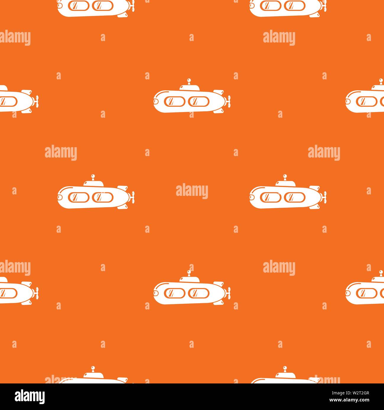 Submarine retro pattern vector orange Stock Vector