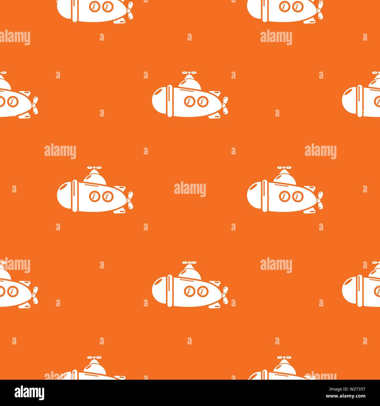Submarine sea pattern vector orange Stock Vector