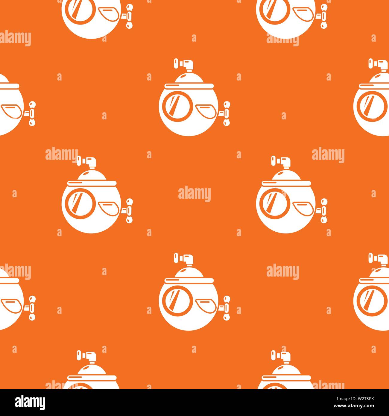 Submarine travel pattern vector orange Stock Vector